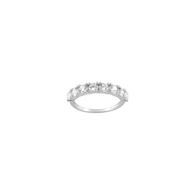 Bague en argent rhodié et oxyde de zirconium