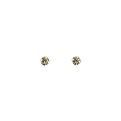 Boucles d'oreilles en or jaune et oxydes de zirconium