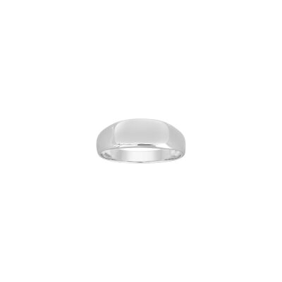 Chevalière en argent rhodié