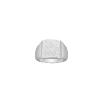 Chevalière en argent rhodié