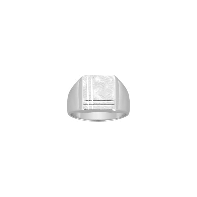 Chevalière en argent rhodié