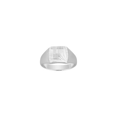 Chevalière en argent rhodié