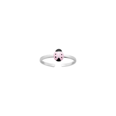 Bague réglable en argent rhodié