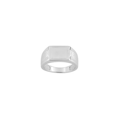 Chevalière en argent rhodié