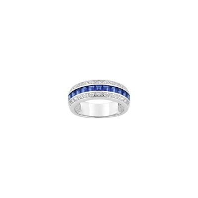 Bague en argent rhodié et oxyde de zirconium