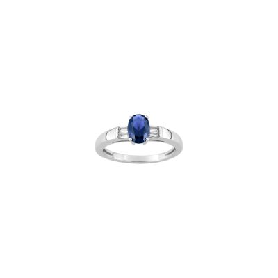 Bague en argent rhodié et oxyde de zirconium