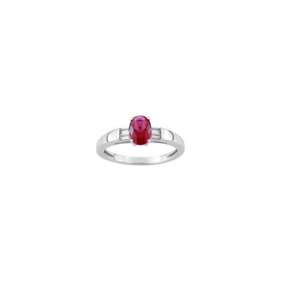 Bague en argent rhodié et oxyde de zirconium