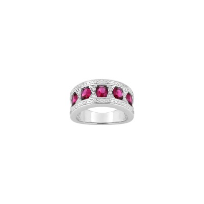 Bague en argent rhodié et oxyde de zirconium