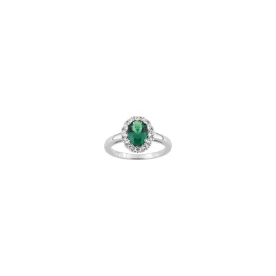 Bague en argent rhodié et oxyde de zirconium
