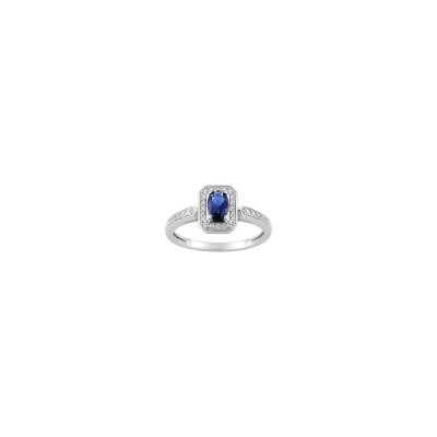 Bague en argent rhodié et oxyde de zirconium