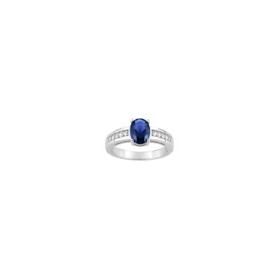 Bague en argent rhodié et oxyde de zirconium