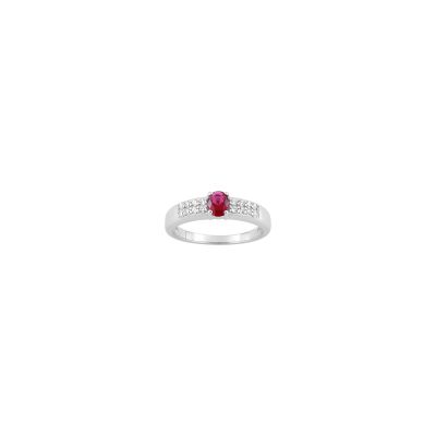 Bague en argent rhodié et oxyde de zirconium