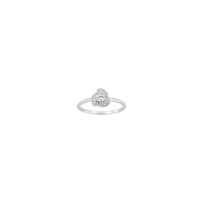 Bague en argent rhodié et oxyde de zirconium