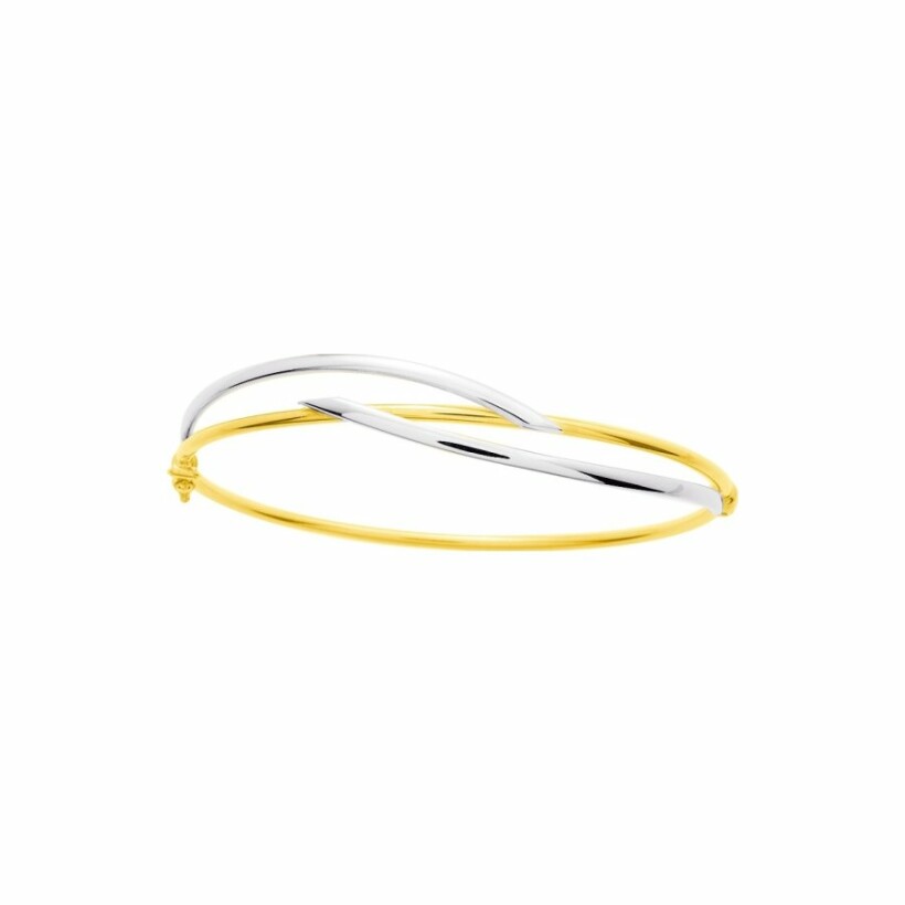 Bracelet jonc en or jaune et or blanc