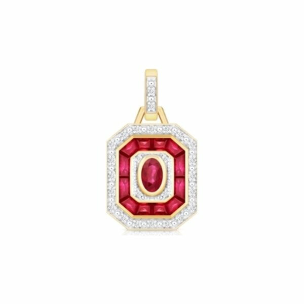 Pendentif en or jaune et rubis