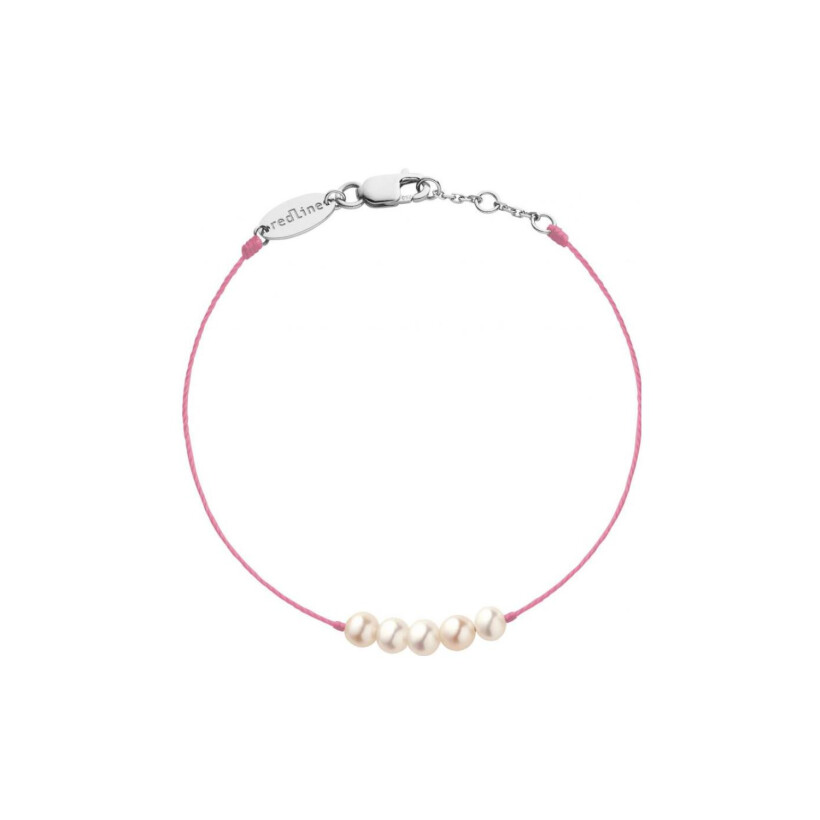 Bracelet RedLine Queens Perles fil lilas avec perle d'eau douce, or blanc
