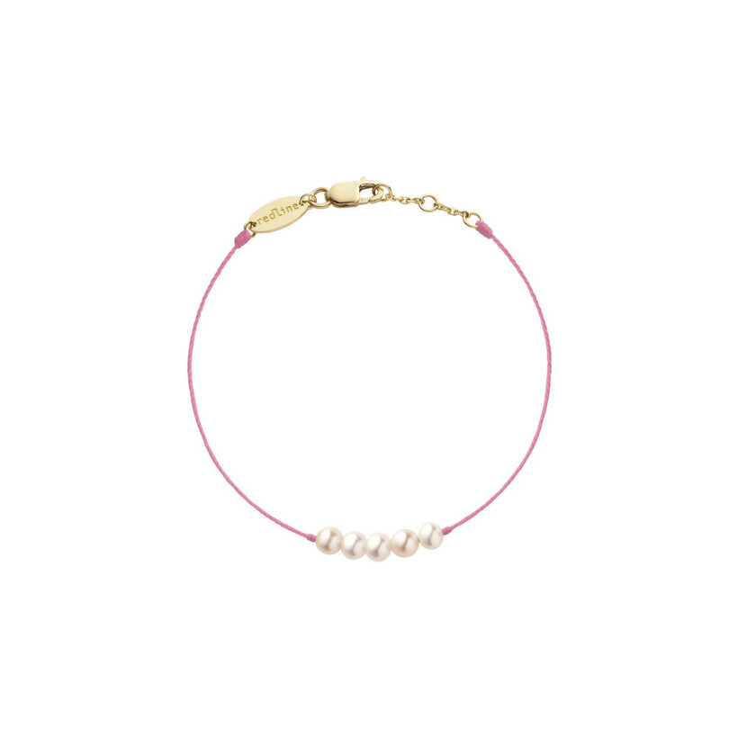 Bracelet RedLine Queen Perles fil lilas avec perles d'eau de mer, or jaune