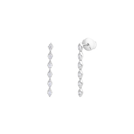 Boucles d'oreilles Wawe en or blanc et diamants