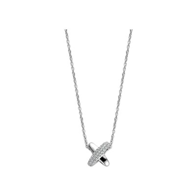Collier Ti Sento en argent plaqué platine et oxyde de zirconium
