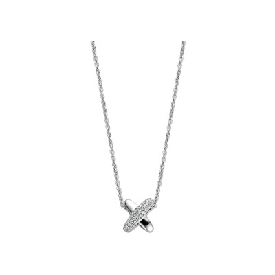 Collier Ti Sento en argent plaqué platine et oxyde de zirconium