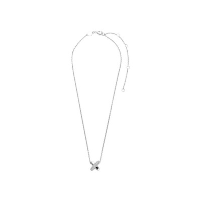 Collier Ti Sento en argent plaqué platine et oxyde de zirconium