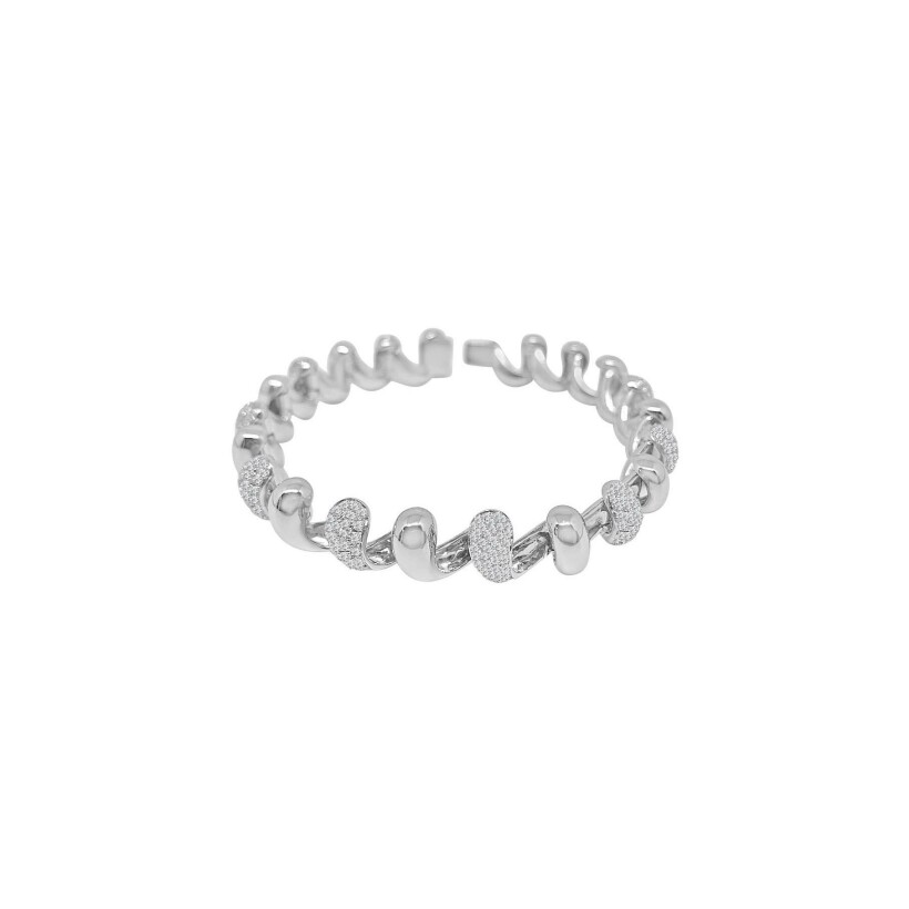 Bracelet Veron Roques Scoubidou en or blanc et diamants