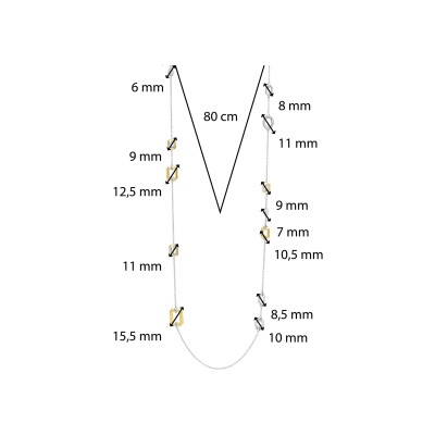 Collier Ti Sento en argent doré et oxyde de zirconium