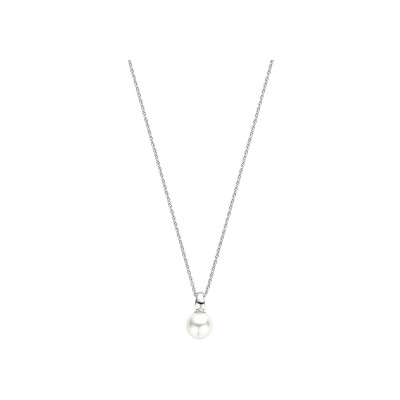 Collier Ti Sento en argent plaqué platine et perles