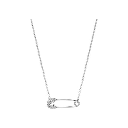 Collier Ti Sento en argent plaqué platine et oxydes de zirconium