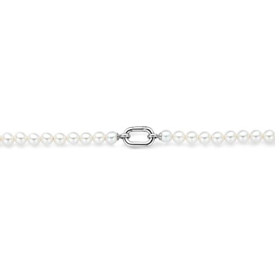 Collier Ti Sento en argent plaqué platine et perle d'imitation, taille 45cm