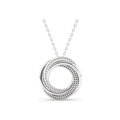 Collier Ti Sento en argent plaqué platine et oxyde de zirconium