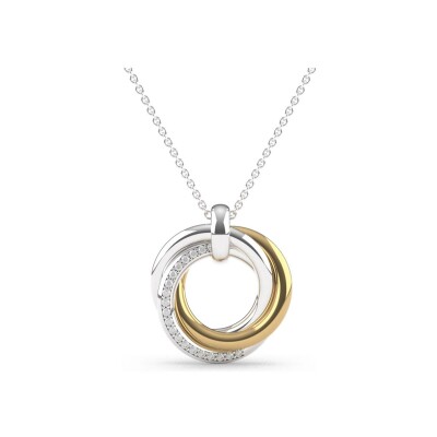 Collier Ti Sento en argent doré et oxyde de zirconium