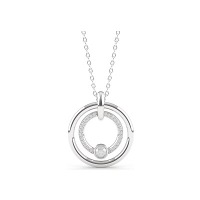 Collier Ti Sento en argent plaqué platine et oxyde de zirconium