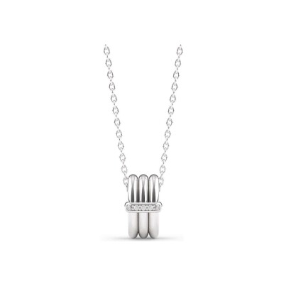 Collier Ti Sento en argent plaqué platine et oxyde de zirconium
