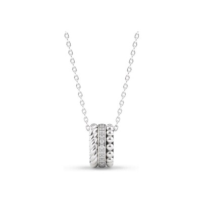 Collier Ti Sento en argent plaqué platine et oxyde de zirconium