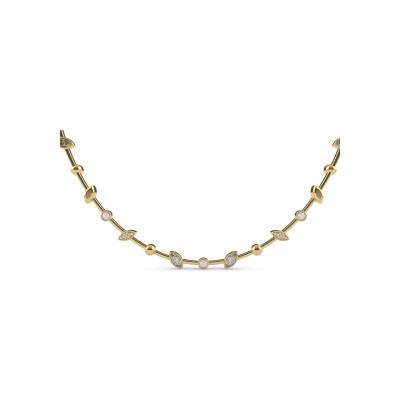 Collier Ti Sento en argent doré et oxyde de zirconium
