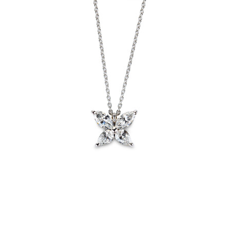 Pendentif diamants BG Bruno en or blanc motif papillon