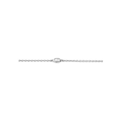 Collier Ti Sento en argent plaqué platine et cristal synthétique bleu
