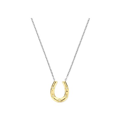 Collier Ti Sento en argent doré et oxyde de zirconium