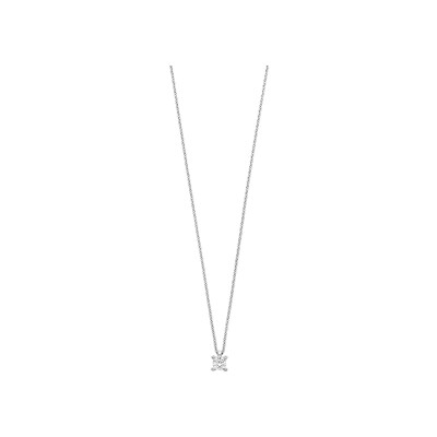 Collier Ti Sento en argent plaqué platine et oxyde de zirconium, taille 42cm
