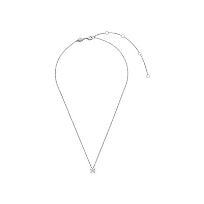 Collier Ti Sento en argent plaqué platine et oxyde de zirconium, taille 42cm