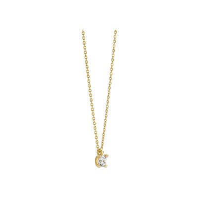 Collier Ti Sento en argent doré et oxyde de zirconium