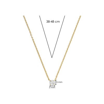 Collier Ti Sento en argent doré et oxyde de zirconium