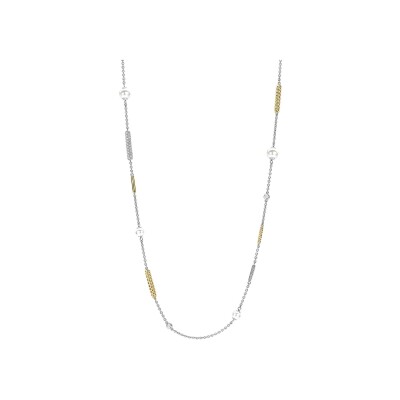 Collier Ti Sento en argent doré et oxyde de zirconium