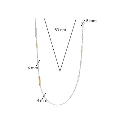 Collier Ti Sento en argent doré et oxyde de zirconium