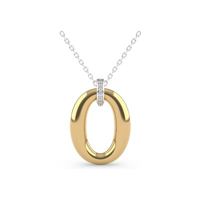 Collier Ti Sento en argent doré et oxyde de zirconium