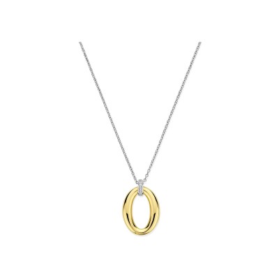 Collier Ti Sento en argent doré et oxyde de zirconium