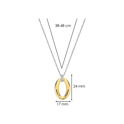 Collier Ti Sento en argent doré et oxyde de zirconium