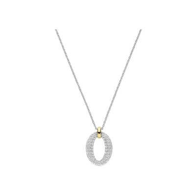 Collier Ti Sento en argent doré et oxyde de zirconium
