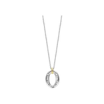 Collier Ti Sento en argent doré et oxyde de zirconium